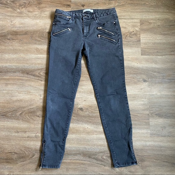 ZARA Basic Z1975 Denim Women’s Stretch Skinny Jeans Black Faded Wash